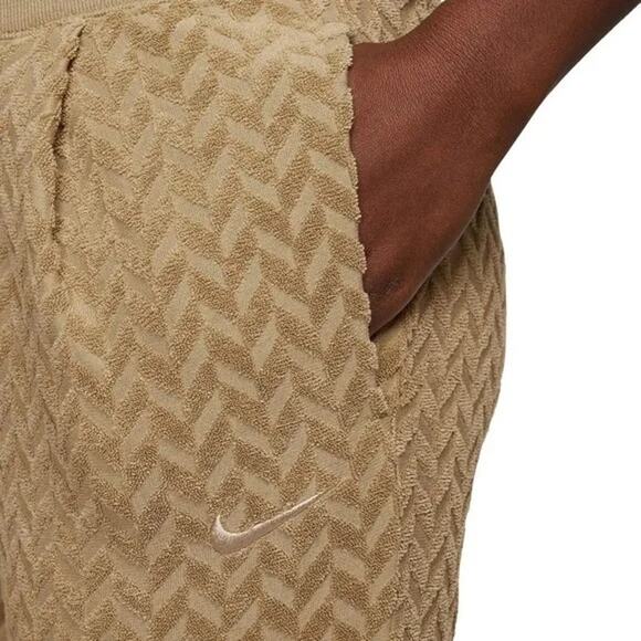 Nike Phoenix Brown Terry Cloth Fleece High Waisted Jogger Pants Medium DR2178 - Picture 1 of 12